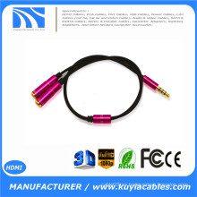 3.5mm 1 a 2 adaptador dual del cable del divisor de Gato Y del auricular del auricular ¡CALIENTE !!